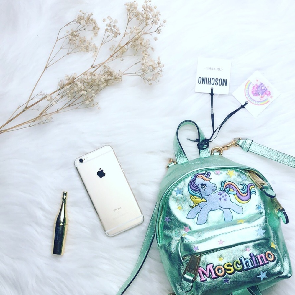 SOLD MOSCHINO MY LITTLE PONY LAMINATED BACKPACK - Picture 1 of 8